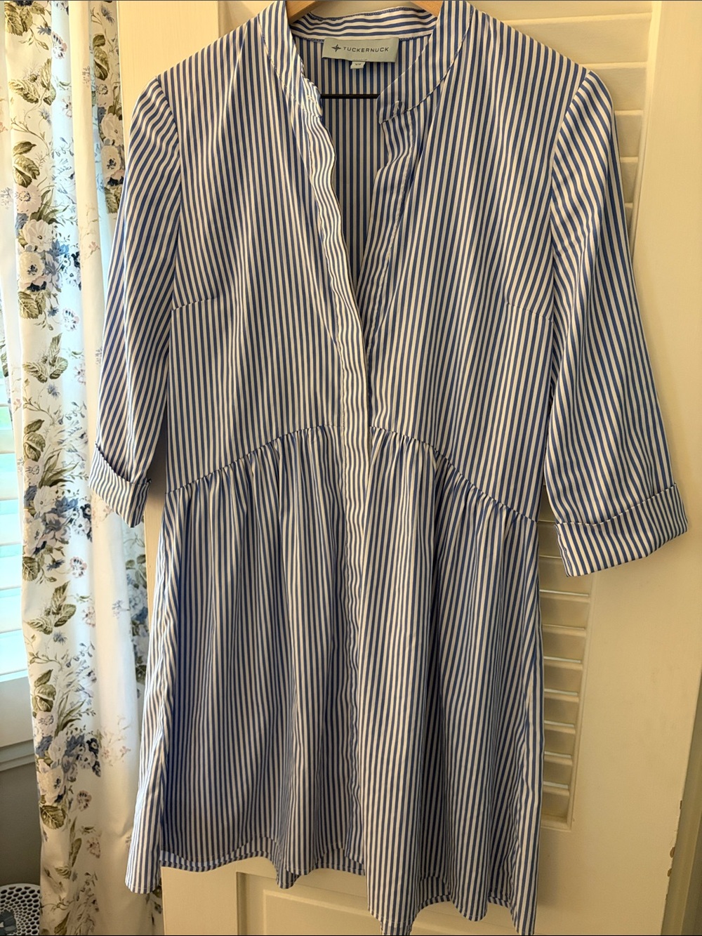 Tuckernuck Blue and White Striped Shirt Dress